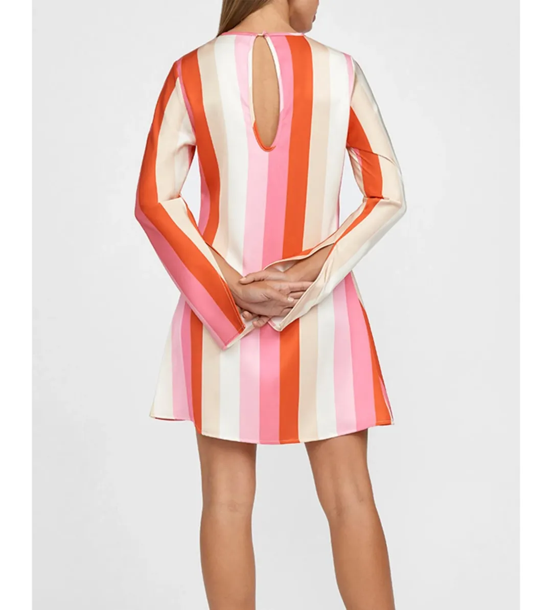 By Johnny Multi Stripe Shift Mini Dress in Multi Size 8 for rent on The Volte - main image