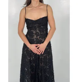 House of CB Seren Floral Lace Back Maxi Dress Black Size S/AU 8 for rent on The Volte - image 5