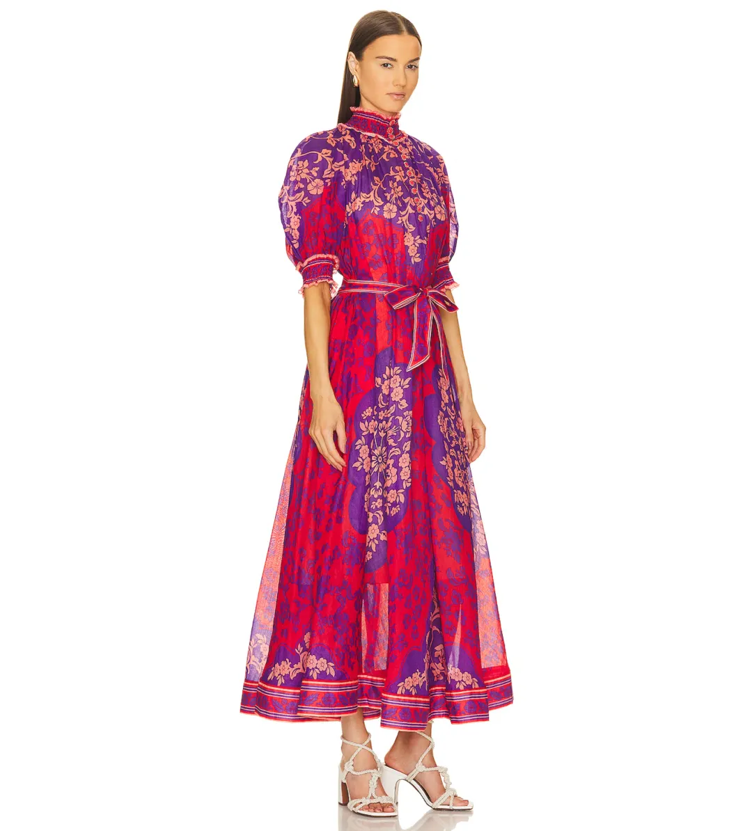 Zimmermann Raie Swing Maxi Dress Multi Floral Size 2/AU 12 for rent on The Volte - main image