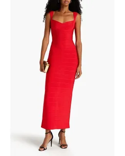 Herve Leger Sweetheart Gown Red Size L / AU 12 for rent on The Volte - image 1