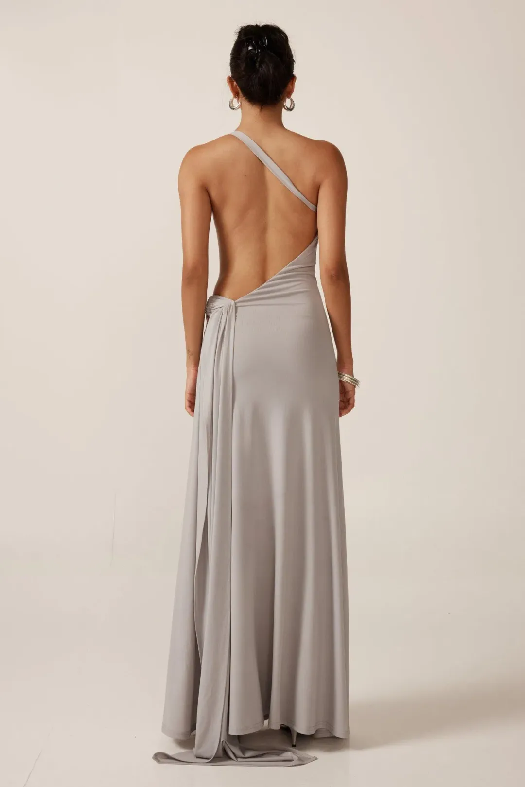 Ance Gria Gaia Gown in Silver Grey Size 8 for rent on The Volte - main image