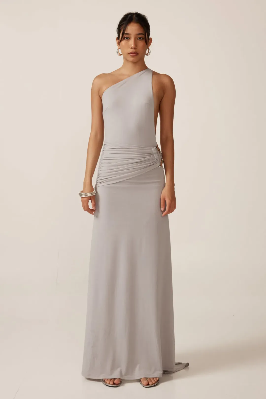 Ance Gria Gaia Gown in Silver Grey Size 8 for rent on The Volte - main image