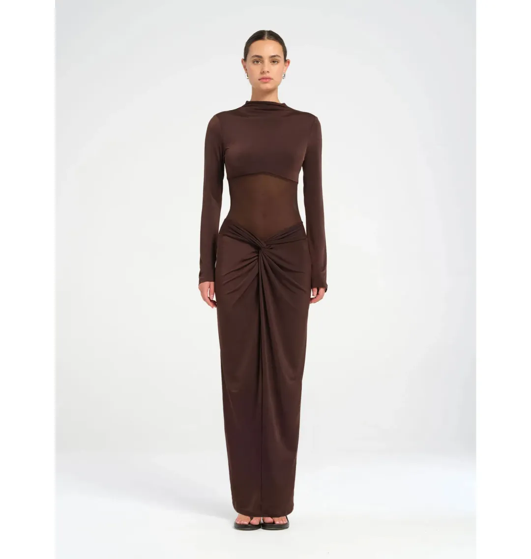 Benni Dora Maxi Dress Chocolate Size AU 8 for rent on The Volte - main image