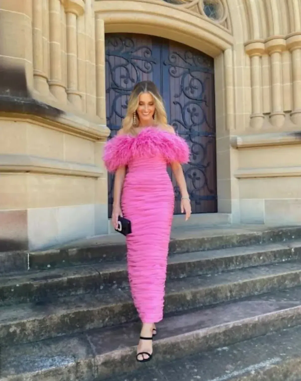 Rachel Gilbert Zion Midi Dress in Pink Size 4 / AU 14 for rent on The Volte - main image