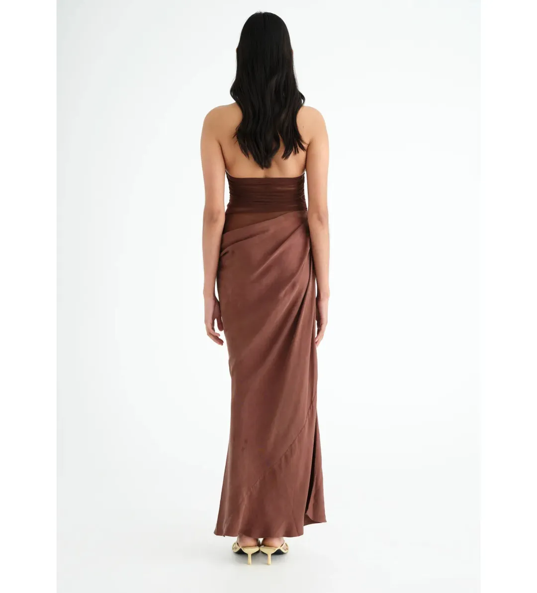 Benni Gina Maxi Dress Chocolate Size 8 for rent on The Volte - main image
