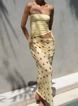 Benni Roscoe Maxi Dress Butter Spot Size Au 8 for rent on The Volte - image 2