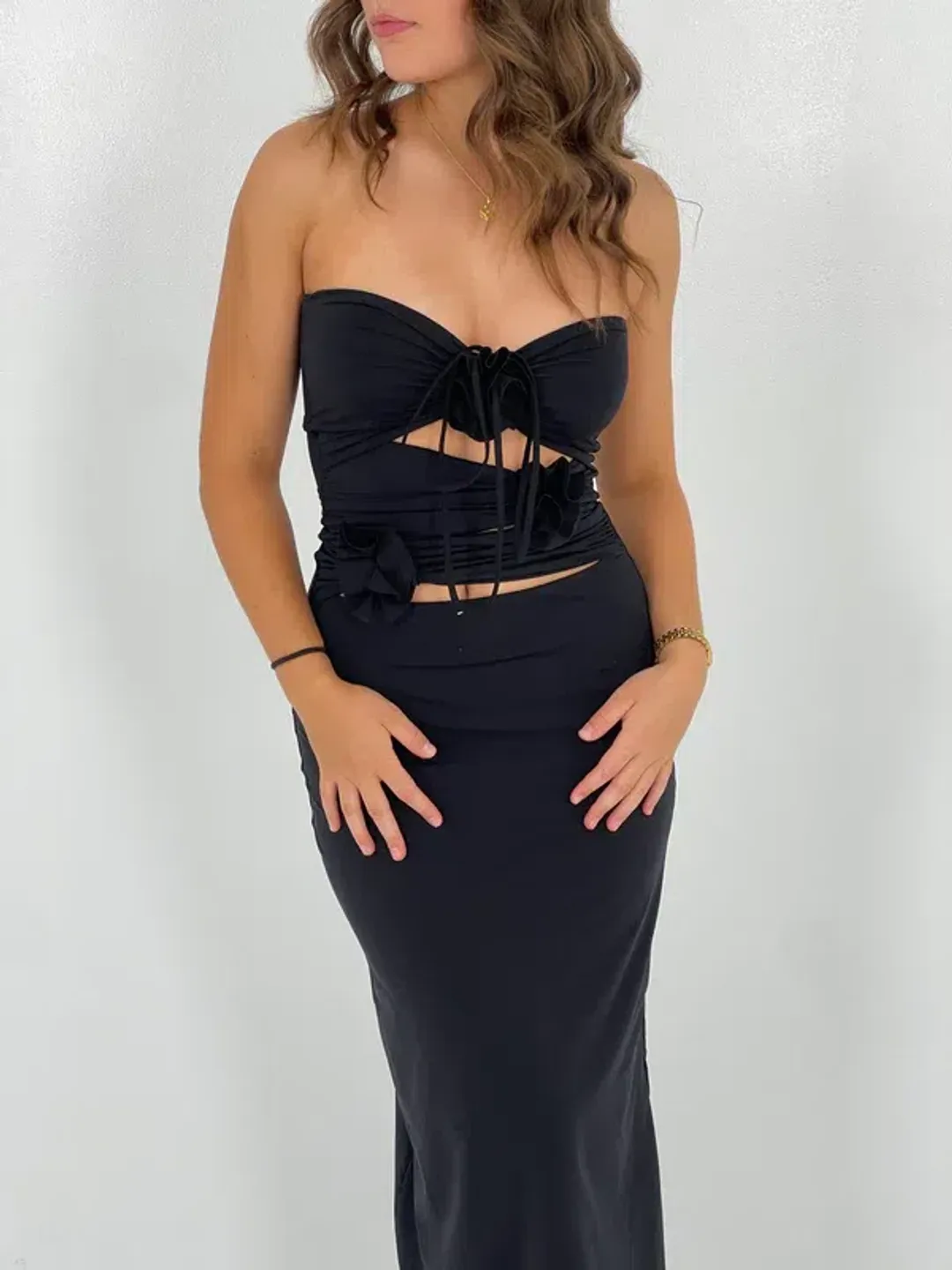Maygel Coronel Black Veranera Midi Dress One Size for rent on The Volte - main image