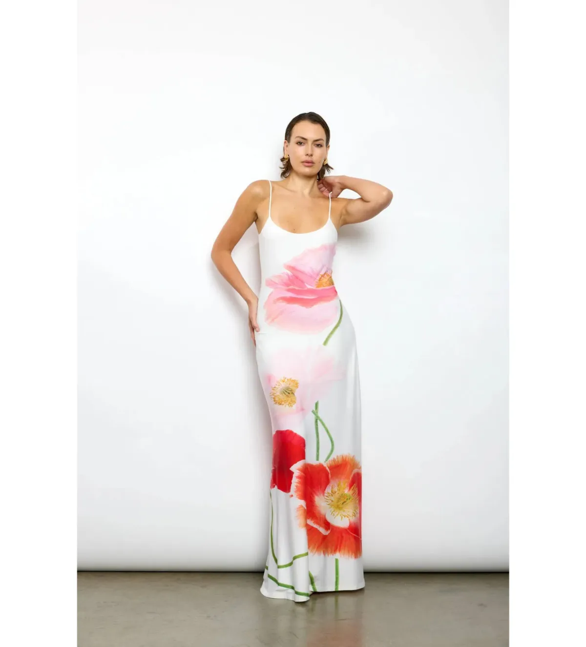 With Harper Lu Poppy Low Back Maxi in White Size Small/ AU 8  for rent on The Volte - main image
