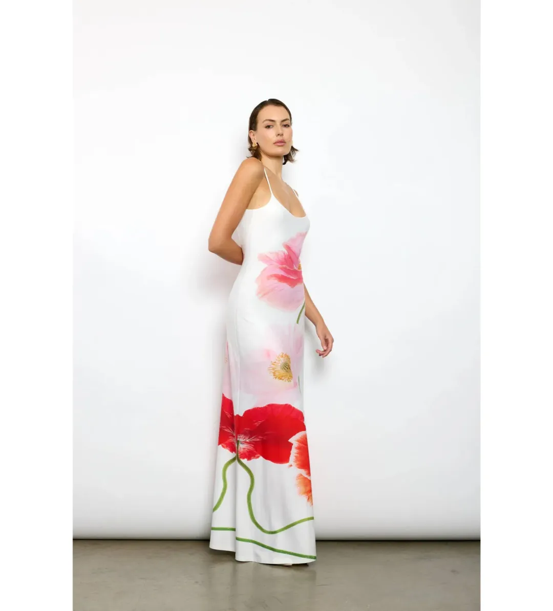With Harper Lu Poppy Low Back Maxi in White Size Small/ AU 8  for rent on The Volte - main image