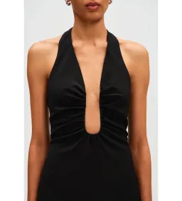 Misha Alusia Stretch Twill Maxi Dress in Black Size 8 for rent on The Volte - image 3