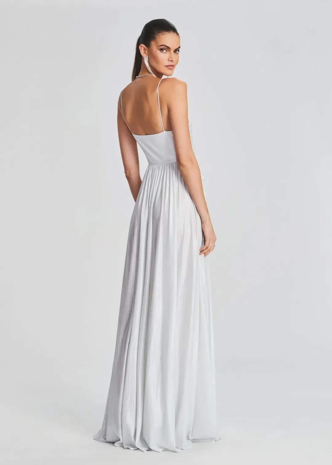 Retrofete Doss  Gown Silver Size S/Au 8  for rent on The Volte - main image