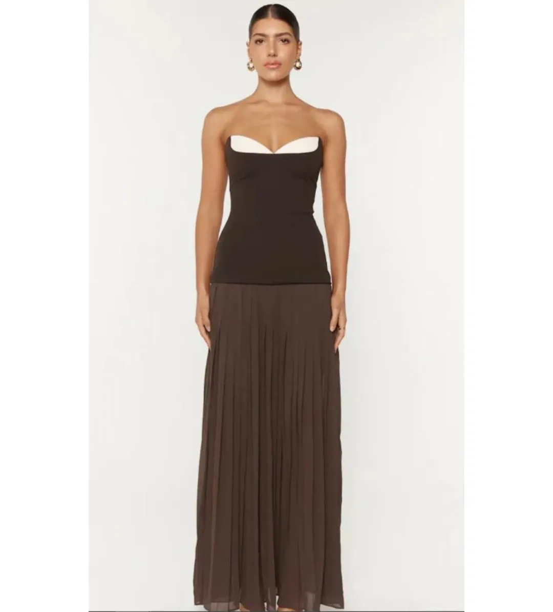 She Is OLLÁ Nicolette Dress Espresso Size S / AU 8 for rent on The Volte - main image