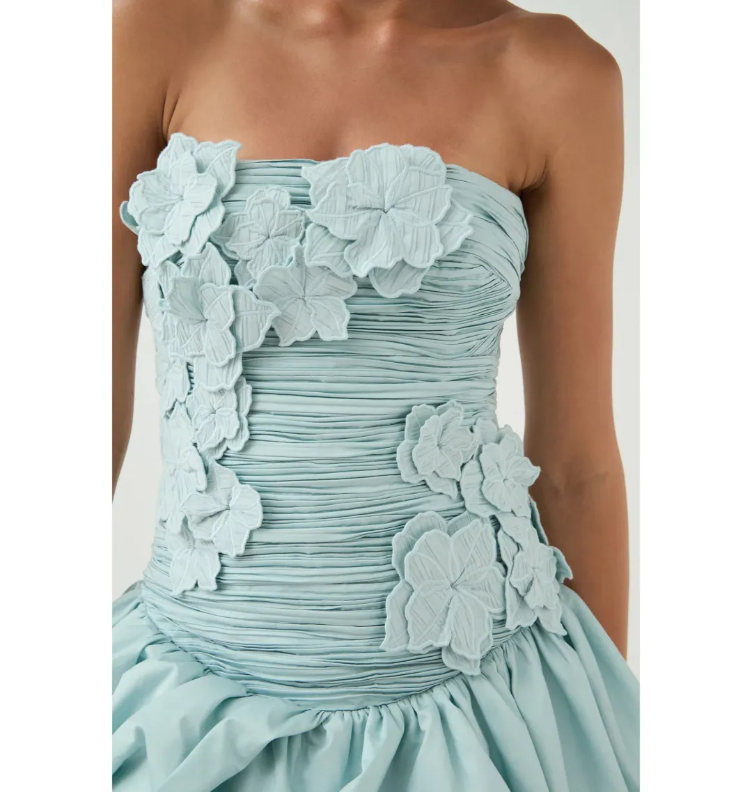 Aje Splendour Mini Dress in Silver Blue Size AU 8  for rent on The Volte - main image