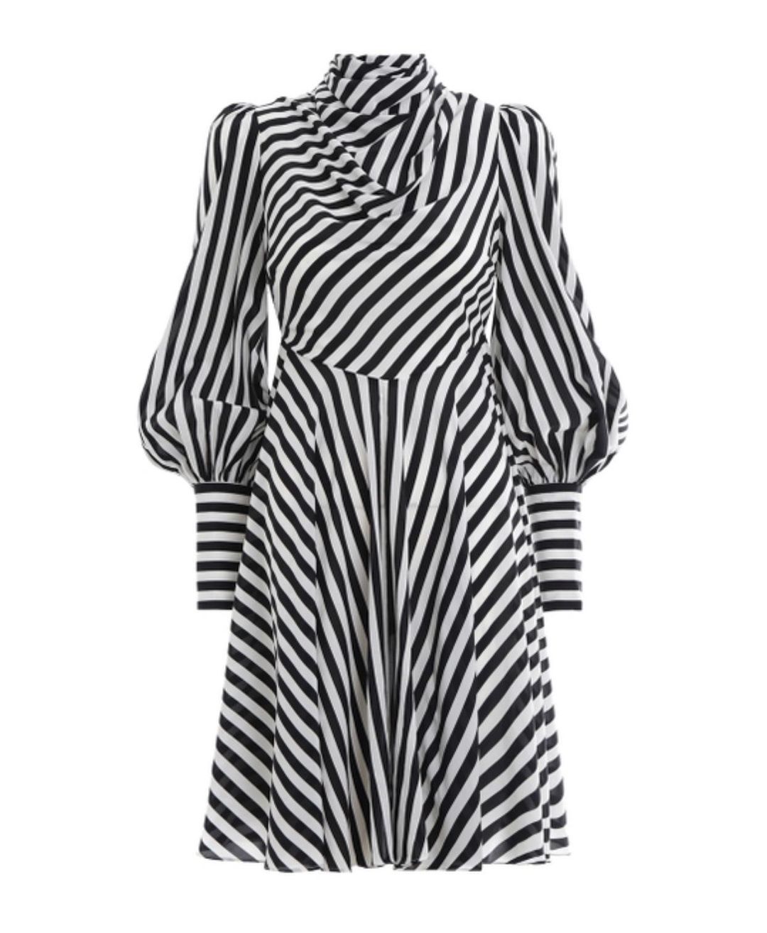 Zimmermann Zippy Cowl Short Dress Black Stripe Size 8 for rent on The Volte - main image