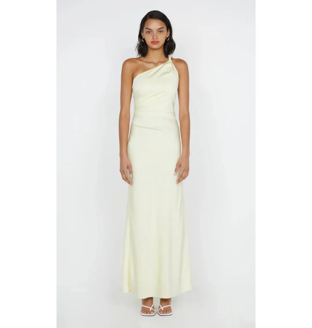 Bec & Bridge Lunetta Asym Dress in Ice Yellow Size AU 10  for rent on The Volte - main image