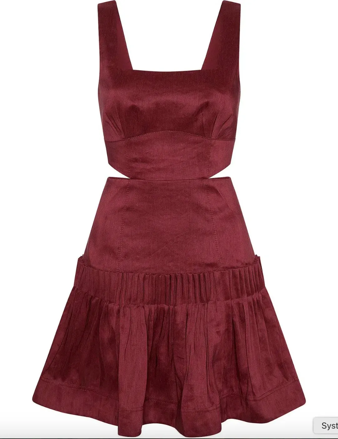 Aje Audette Pleated Mini Dress Burgundy Size 6 for rent on The Volte - main image