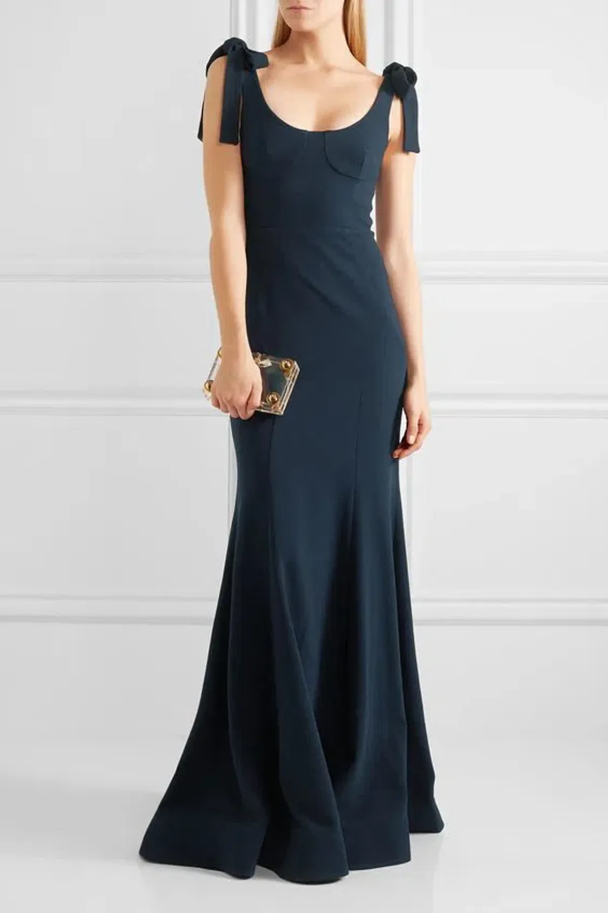 Rebecca Vallance Breakers Cutout Crepe Maxi Dress Navy Size AU 6 for rent on The Volte - main image