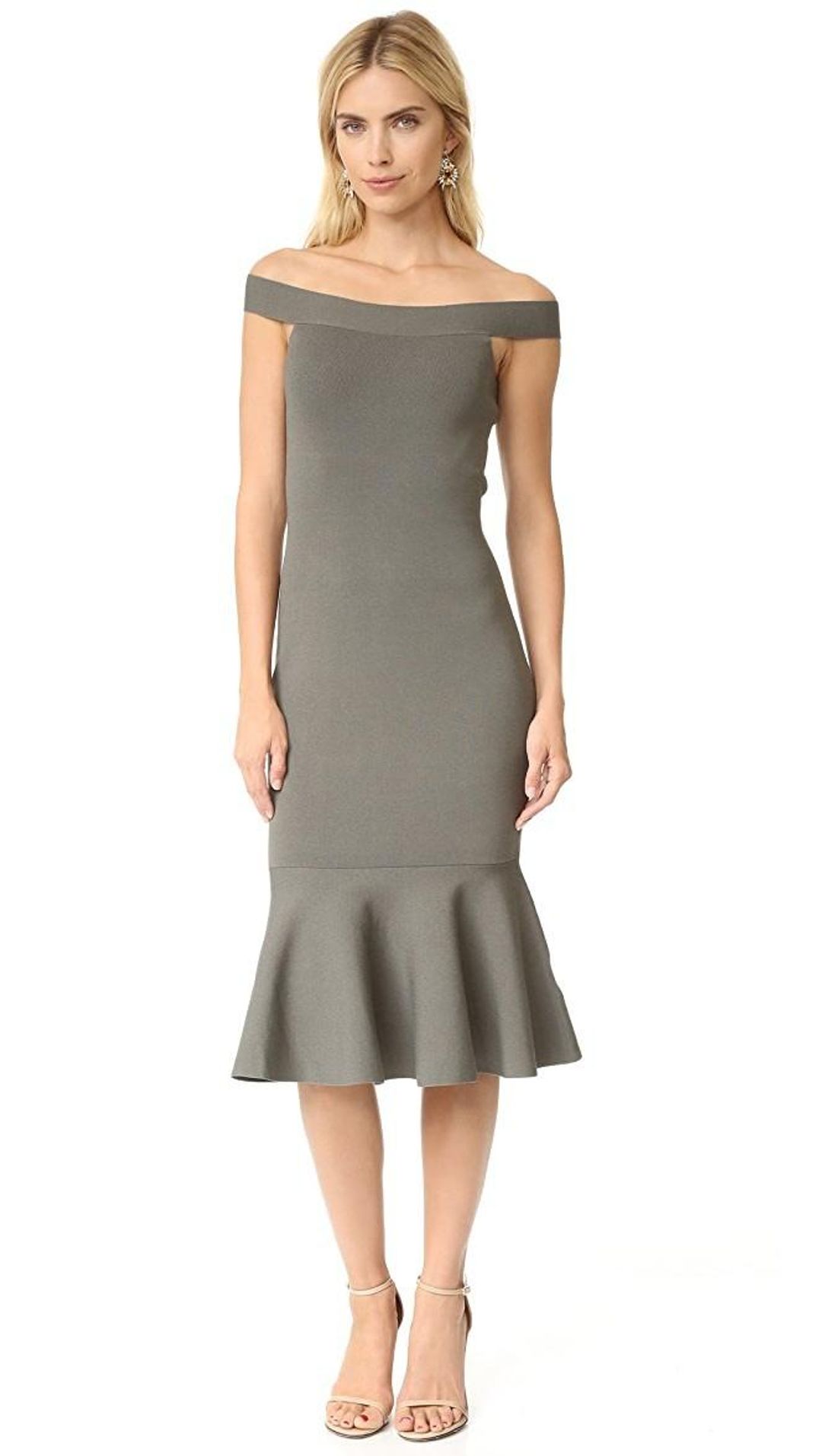 Keepsake the Label If Only knit dress in khaki size 8 for rent on The Volte - main image