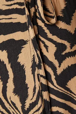 Ganni Tiger Print Midi Wrap Dress Animal Print Size AU 8 for rent on The Volte - image 5