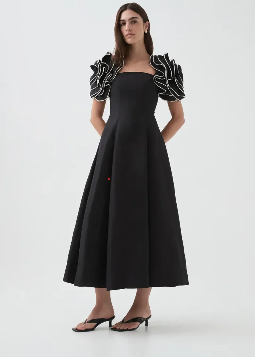 AJE Twyla Midi Dress Black Size 10 for rent on The Volte - main image