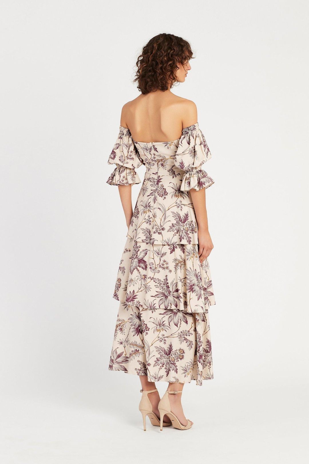 Sir The Label Avery Cut Out Gown Midi Brown Print Size AU 6 for rent on The Volte - main image
