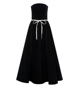 MESHKI Penny Strapless Contrast Midi Dress Black & White Size M/AU 10 for rent on The Volte - image 4