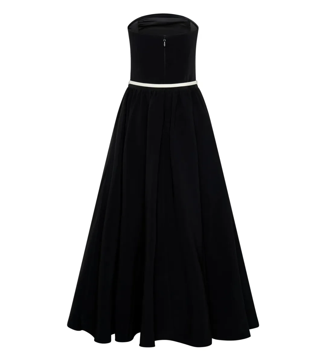 MESHKI Penny Strapless Contrast Midi Dress Black & White Size M/AU 10 for rent on The Volte - main image