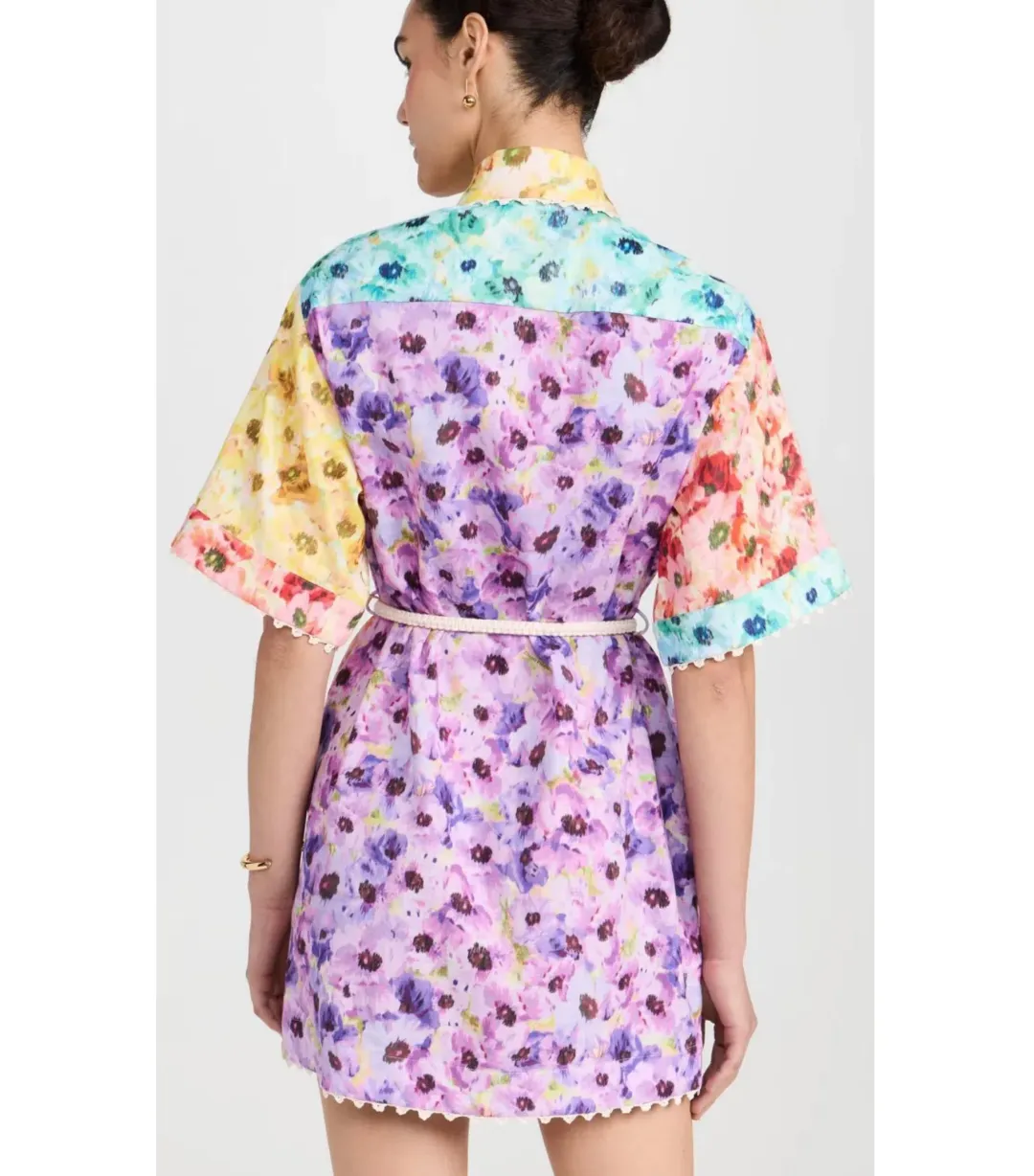 Zimmermann Lightburst Trimmed Shirtdress in Spliced Size 4 / AU 16 for rent on The Volte - main image