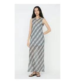 Bec & Bridge Seanna Boat Neck Maxi Dress Blue Check Size AU 14 for rent on The Volte - image 1