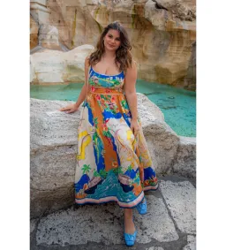 Zimmermann Alight Picnic Midi Dress Nautical Map Size 4 / AU 16 for rent on The Volte - image 3