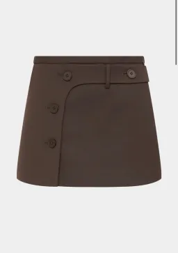 Sir The Label Sandrine Button Mini Skirt Brown Size 4  for rent on The Volte - image 4