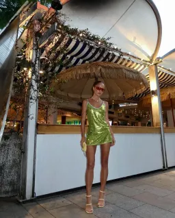 Handover Robers Dress Green Sequin Size AU 12 / Large Hand Over for rent on The Volte - image 1