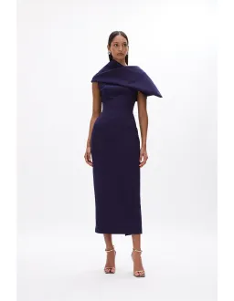 Rachel Gilbert Clara Midi Dress Dark Indigo Dark Purple Size 1 / Size AU 8 for rent on The Volte - image 3