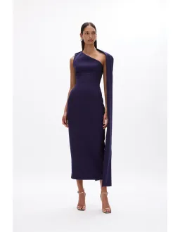 Rachel Gilbert Clara Midi Dress Dark Indigo Dark Purple Size 1 / Size AU 8 for rent on The Volte - image 1