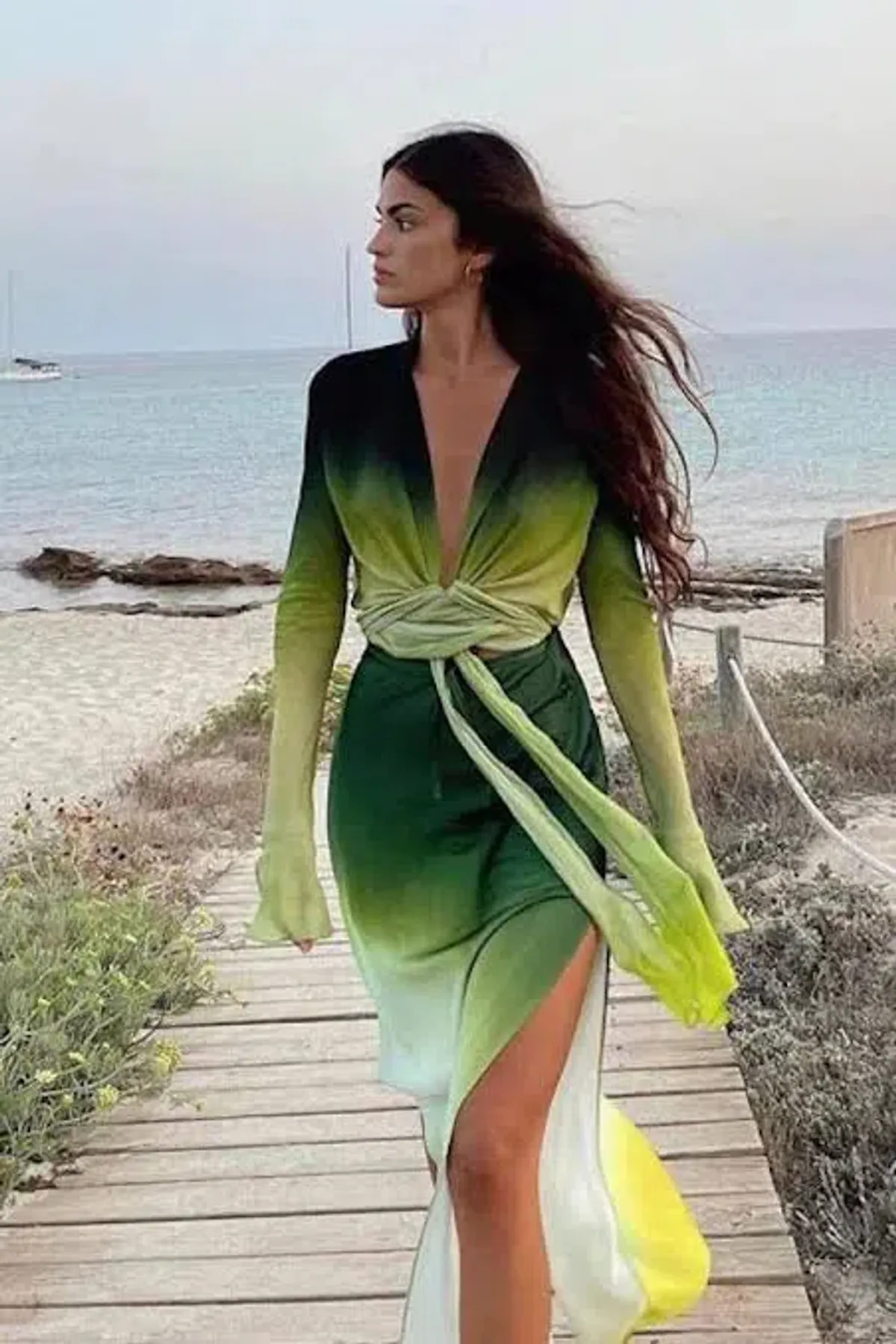 Rat & Boa Cypress Set Maxi Green Size AU 10  for rent on The Volte - main image