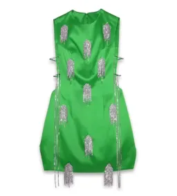 KOURH Onirique Crystal Mini Dress Green Size M/AU 10 for rent on The Volte - image 3