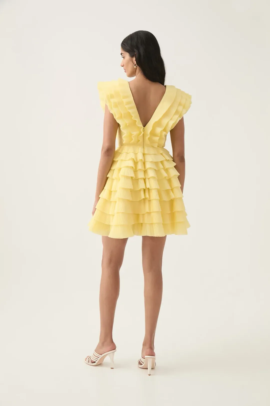 Aje Reflection Mini Dress Yellow Size 16 for rent on The Volte - main image
