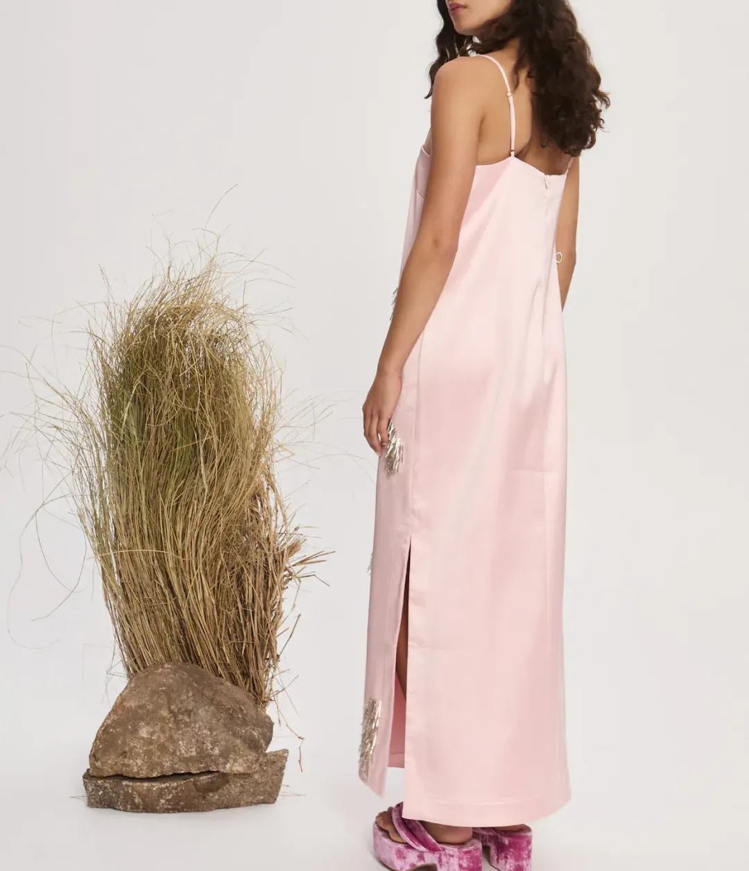 Alemais Cindy Embellished Slip Dress Pink Size 10  for rent on The Volte - main image
