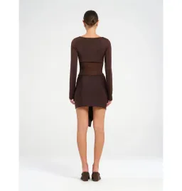 Benni Juni Mini Dress in Chocolate Size AU 10 for rent on The Volte - image 3
