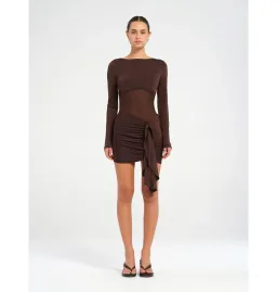 Benni Juni Mini Dress in Chocolate Size AU 10 for rent on The Volte - image 1