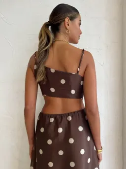 Sir The Label Vivi Asymmetrical Cut Out Dress in Marlon Polka Dot Size 0/ AU 6 for rent on The Volte - image 4