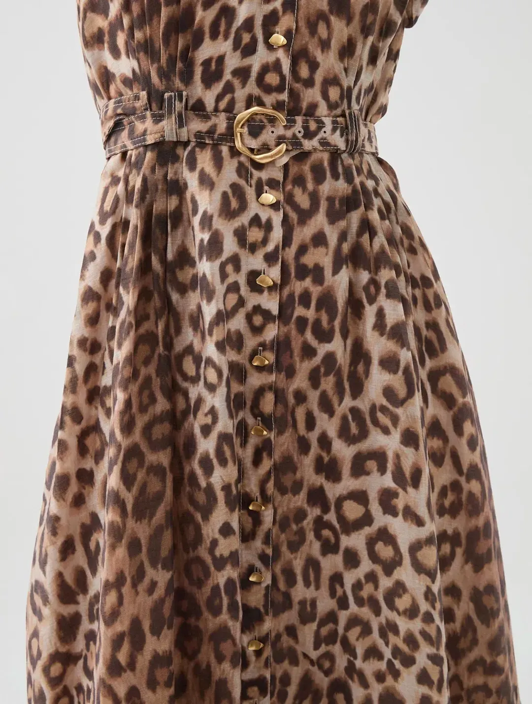 Aje Isabella Shirtdress Midi Leopard Print Size 12 for rent on The Volte - main image