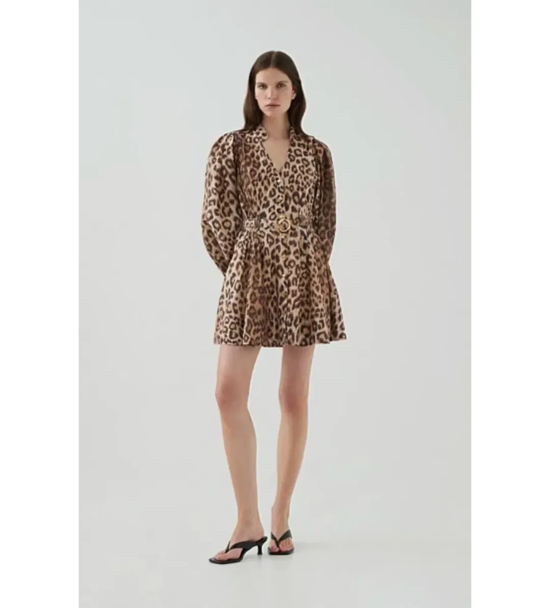 Aje Colette Mini Dress Leopard Size 10 for rent on The Volte - main image