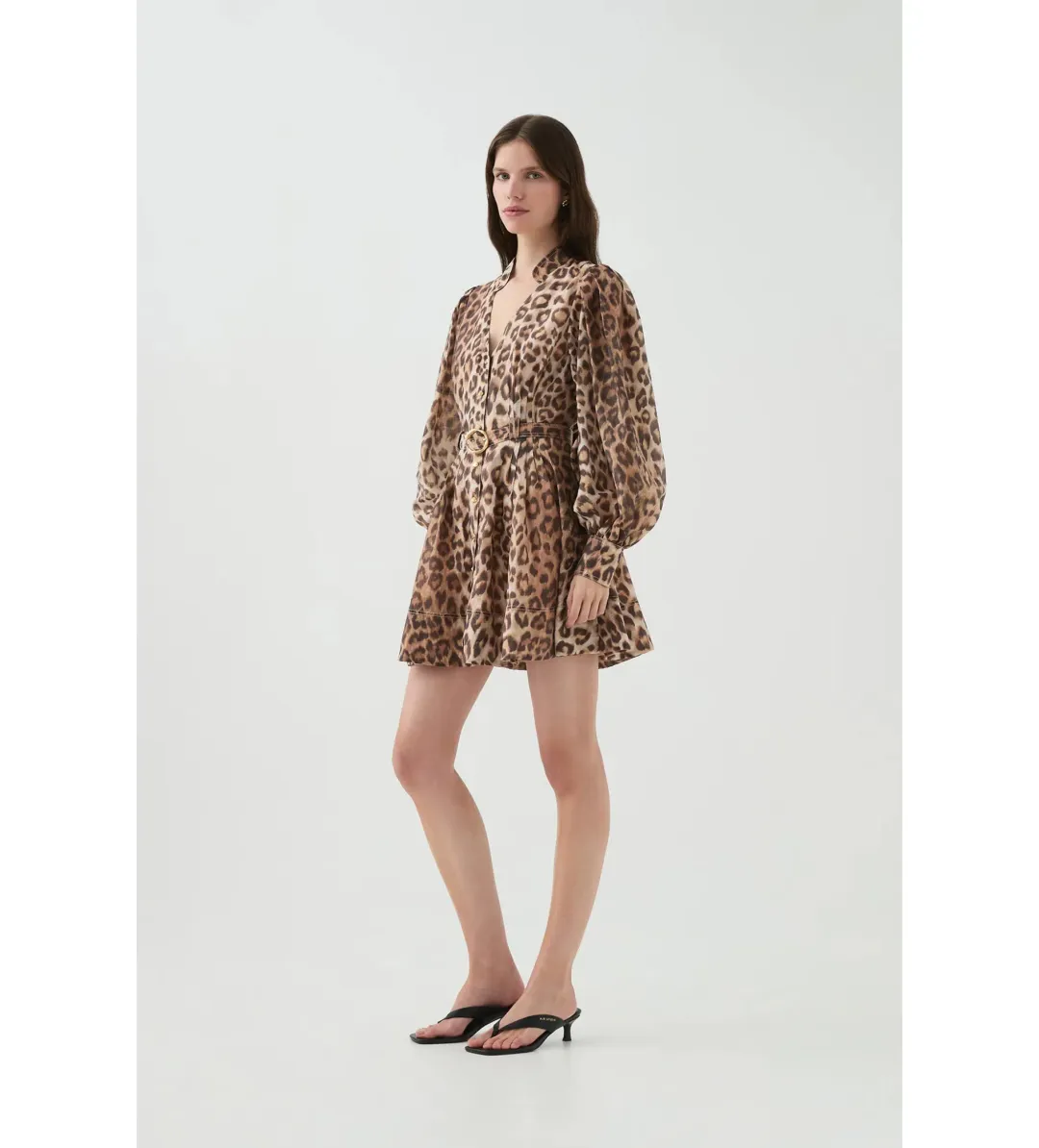 Aje Colette Mini Dress Leopard Size 10 for rent on The Volte - main image