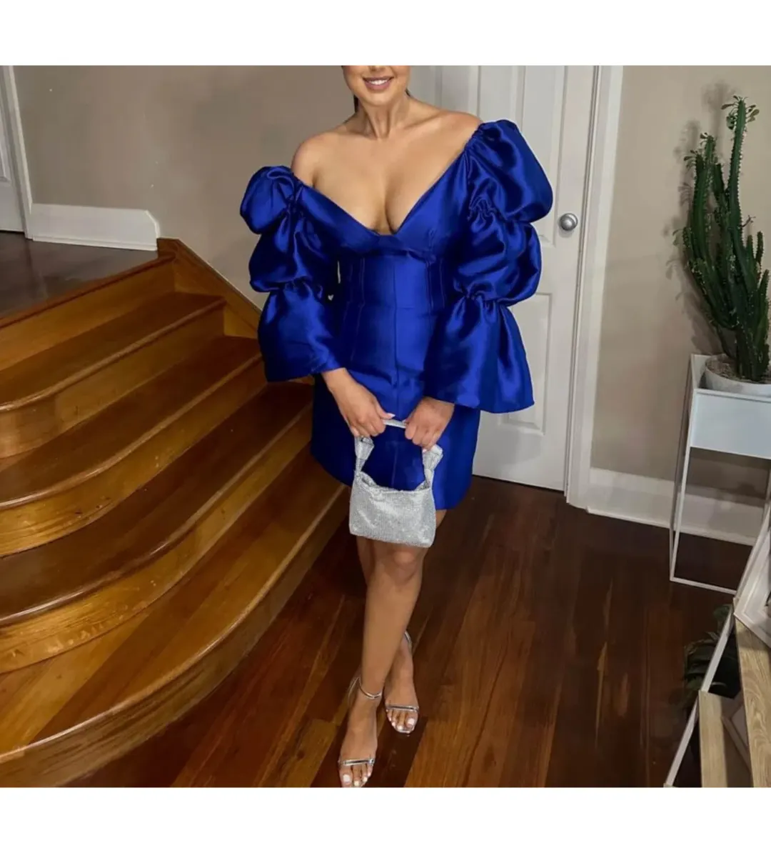 Khirzad Femme Solaro Mini Dress Cobalt Blue Size AU 10 for rent on The Volte - main image