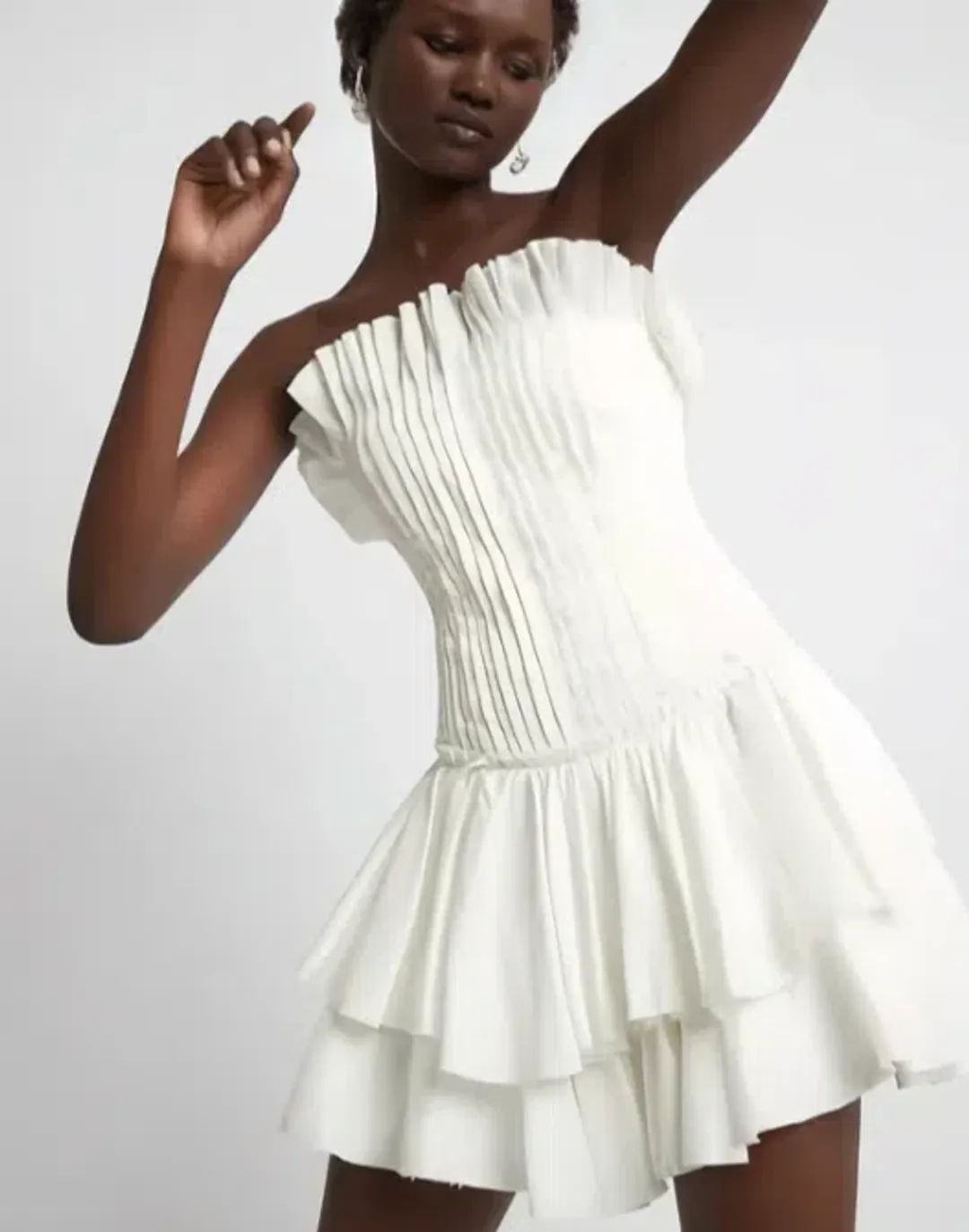 Aje Utopia Mini Dress White Size 10  for rent on The Volte - main image