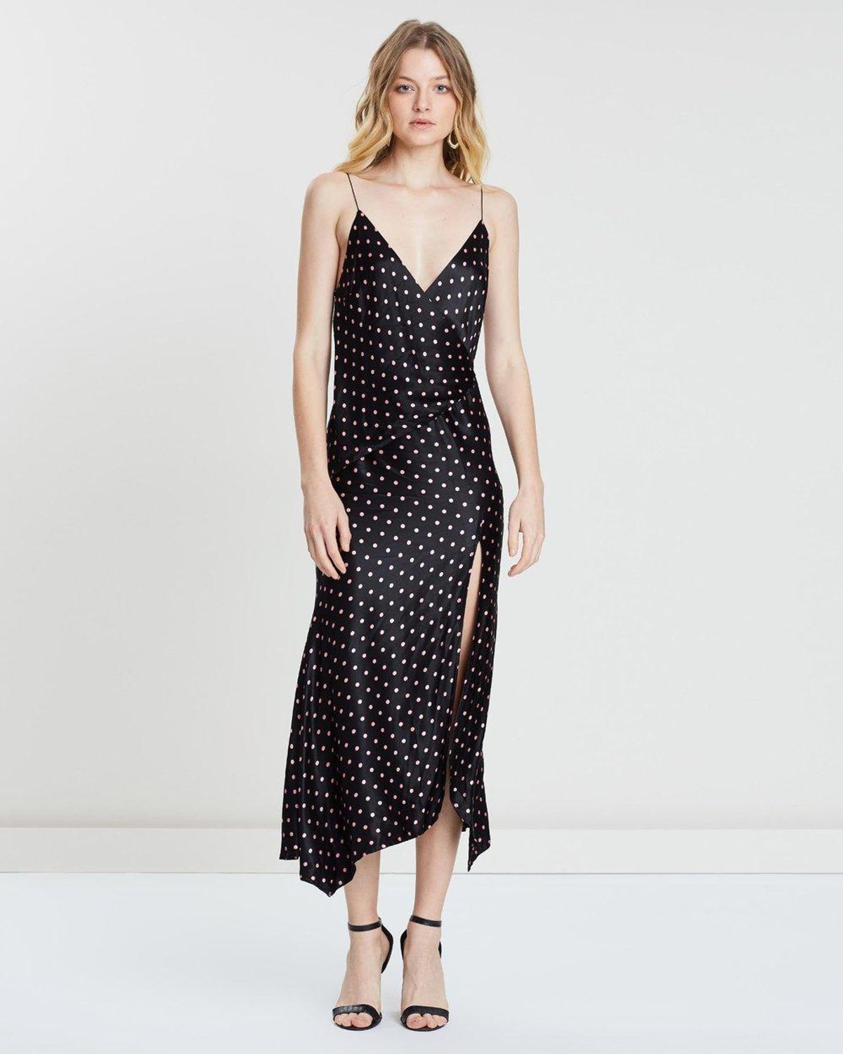 Bec & Bridge Kylie Midi Dress Black Print Size AU 8 for rent on The Volte - main image