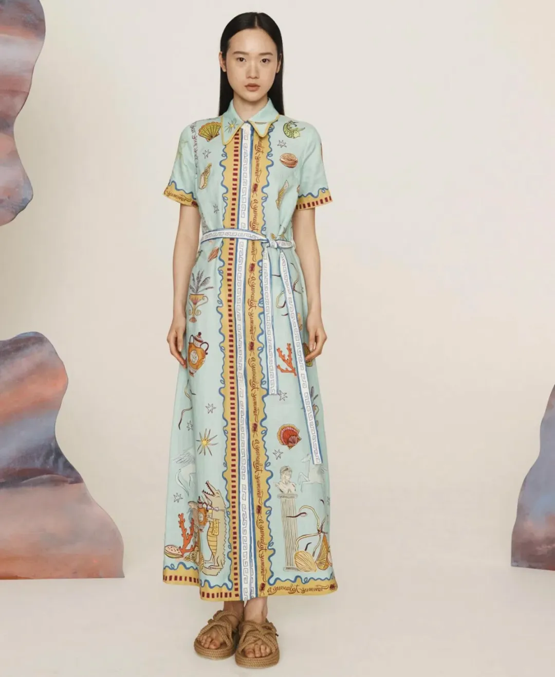 Alemais Surrealist Summer Shirtdress Size 16 for rent on The Volte - main image