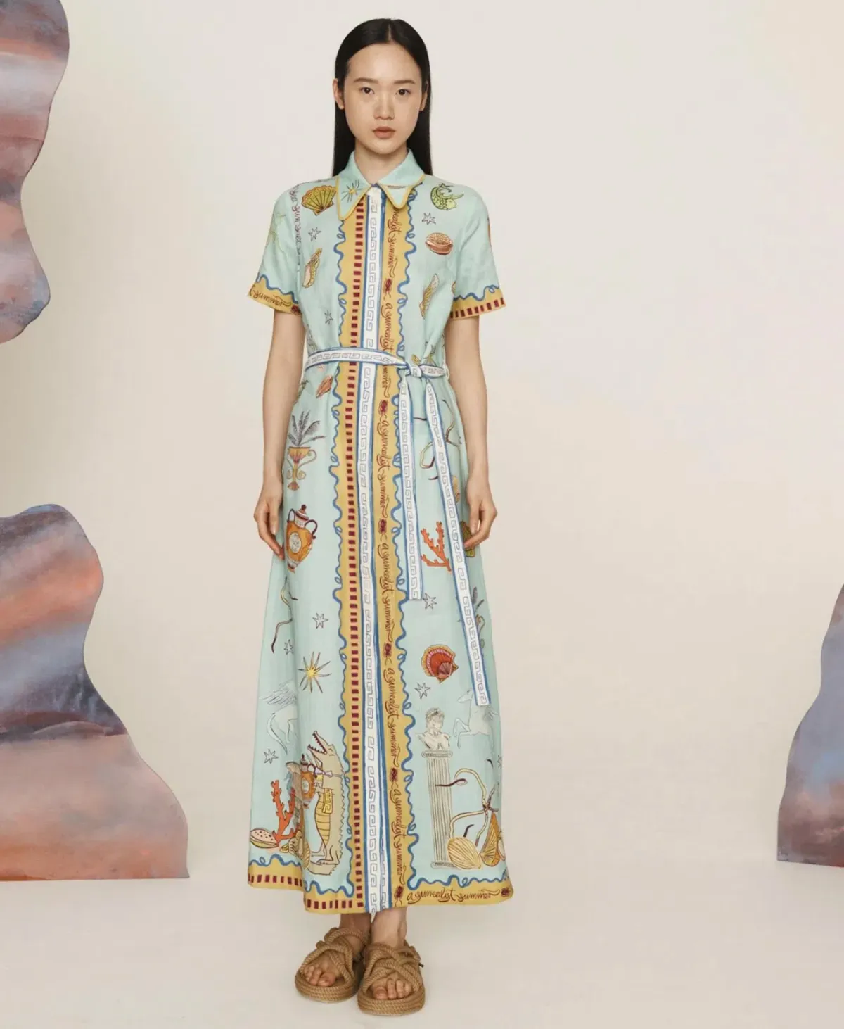 Alemais Surrealist Summer Shirtdress Size 16 for rent on The Volte - main image