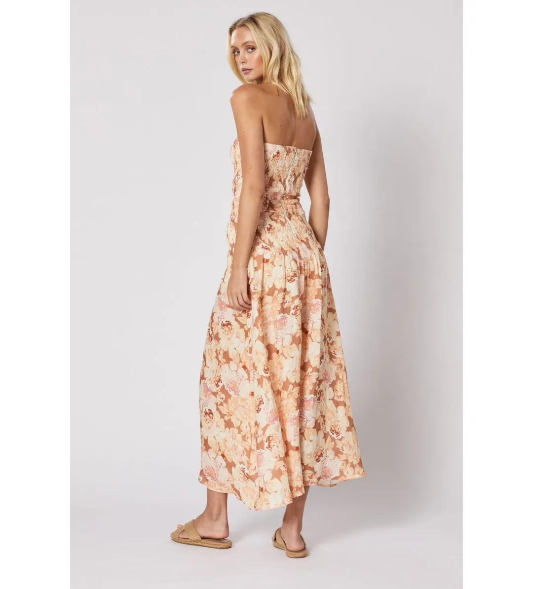 Winona Flourish Shirred Midi Dress in Multi Size XXS / Size AU 4 for rent on The Volte - main image